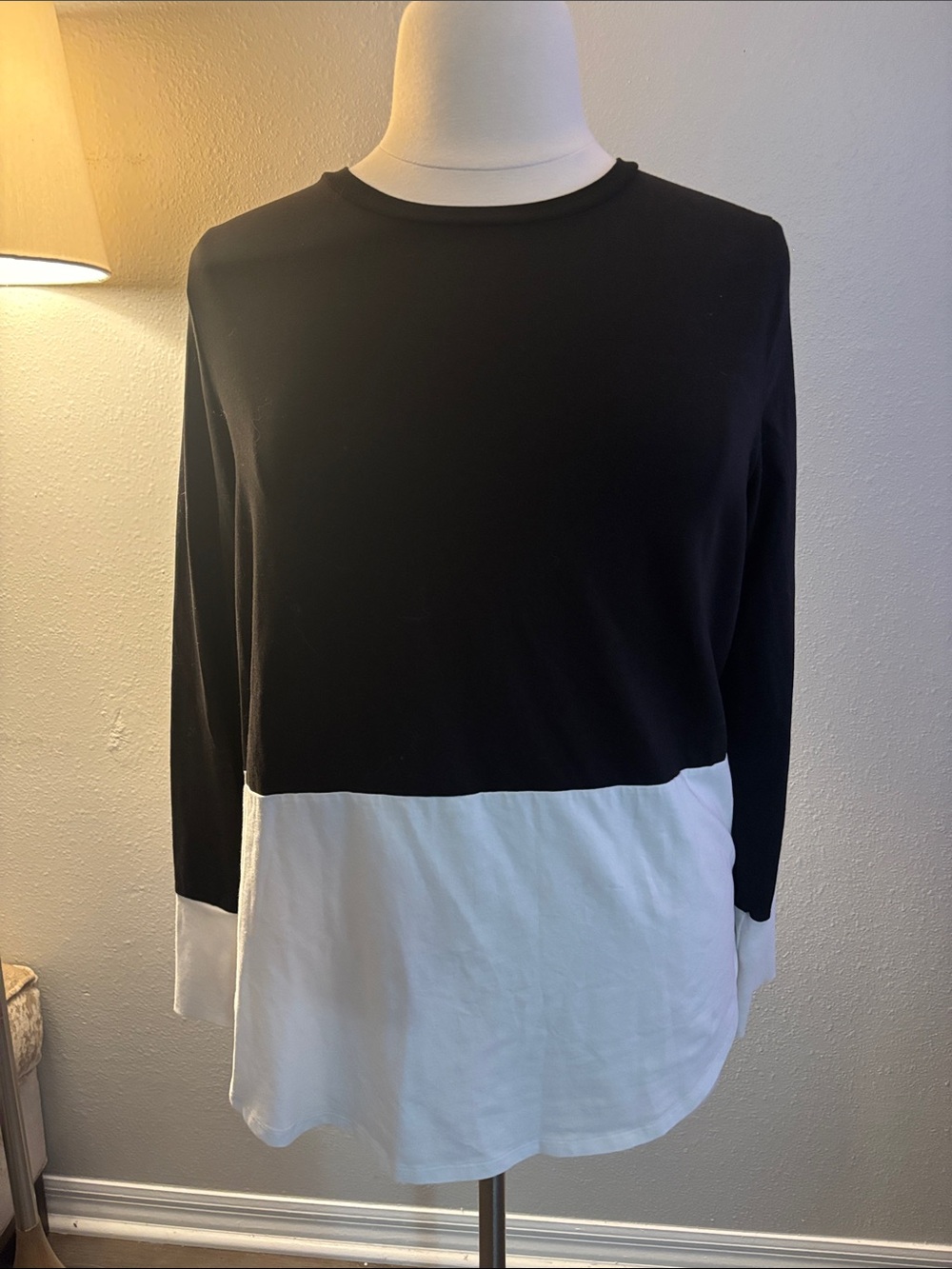 Universal standard Black & White Colorblock Long Sleeve Top